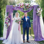 Wedding Arch Draping Fabric 29" x 18 FT Purple Sheer Chiffon Outdoor Curtain Drapes for Wedding Birthday Party, alternate