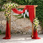 Wedding Arch Draping Fabric 29" x 18 FT Red Sheer Chiffon Outdoor Curtain Drapes for Wedding Birthday Party, alternate view 2