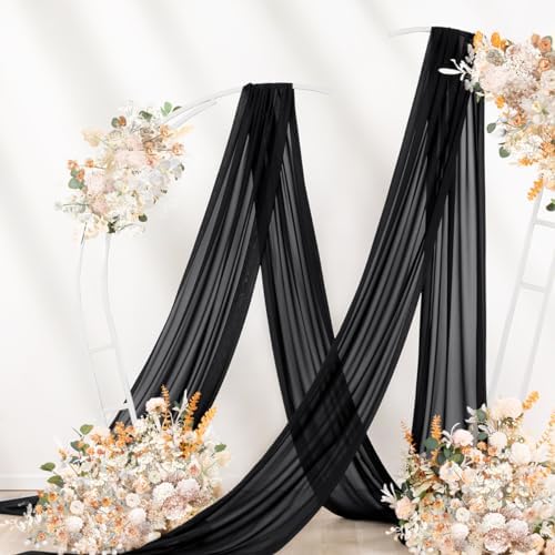 Wedding Arch Draping Fabric 29" x 20 FT Drapes for Backdrop Sheer Curtains for Romantic Bridal Baby Shower, alternate view 2