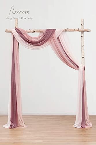 Wedding Arch Draping Fabric 3 Panels 20Ft Chiffon Fabric Drapes Arbor Drapery Wedding Ceremony Reception Swag, alternate view