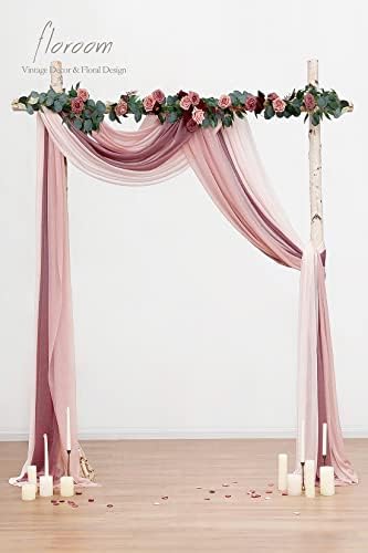 Wedding Arch Draping Fabric 3 Panels 20Ft Chiffon Fabric Drapes Arbor Drapery Wedding Ceremony Reception Swag, alternate view