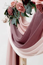 Wedding Arch Draping Fabric 3 Panels 20Ft Chiffon Fabric Drapes Arbor Drapery Wedding Ceremony Reception Swag, alternate view