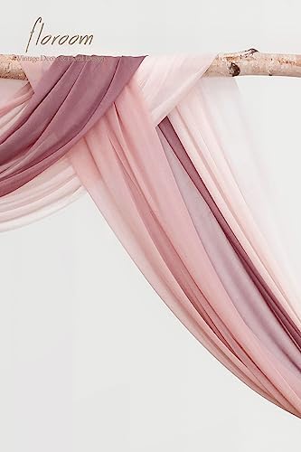 Wedding Arch Draping Fabric 3 Panels 20Ft Chiffon Fabric Drapes Arbor Drapery Wedding Ceremony Reception Swag, alternate view