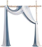 Wedding Arch Draping Fabric 3 Panels 20Ft Chiffon Fabric Drapes Arbor Drapery Wedding Ceremony Reception Swag