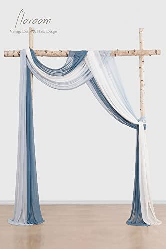 Wedding Arch Draping Fabric 3 Panels 20Ft Chiffon Fabric Drapes Arbor Drapery Wedding Ceremony Reception Swag, alternate view