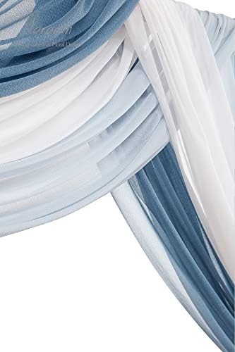 Wedding Arch Draping Fabric 3 Panels 20Ft Chiffon Fabric Drapes Arbor Drapery Wedding Ceremony Reception Swag, alternate view