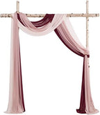 Wedding Arch Draping Fabric 3 Panels 20Ft Chiffon Fabric Drapes Arbor Drapery Wedding Ceremony Reception Swag