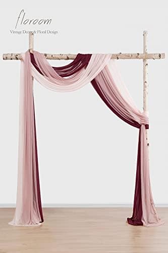 Wedding Arch Draping Fabric 3 Panels 20Ft Chiffon Fabric Drapes Arbor Drapery Wedding Ceremony Reception Swag, alternate view