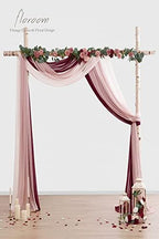 Wedding Arch Draping Fabric 3 Panels 20Ft Chiffon Fabric Drapes Arbor Drapery Wedding Ceremony Reception Swag, alternate view