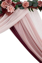 Wedding Arch Draping Fabric 3 Panels 20Ft Chiffon Fabric Drapes Arbor Drapery Wedding Ceremony Reception Swag, alternate view