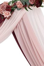 Wedding Arch Draping Fabric 3 Panels 20Ft Chiffon Fabric Drapes Arbor Drapery Wedding Ceremony Reception Swag, alternate view