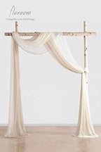 Wedding Arch Draping Fabric 3 Panels 20Ft Chiffon Fabric Drapes Arbor Drapery Wedding Ceremony Reception Swag, alternate view