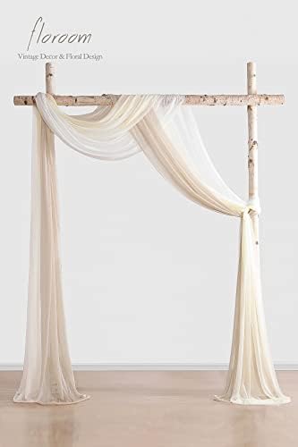 Wedding Arch Draping Fabric 3 Panels 20Ft Chiffon Fabric Drapes Arbor Drapery Wedding Ceremony Reception Swag, alternate view