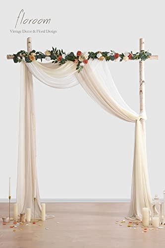 Wedding Arch Draping Fabric 3 Panels 20Ft Chiffon Fabric Drapes Arbor Drapery Wedding Ceremony Reception Swag, alternate view