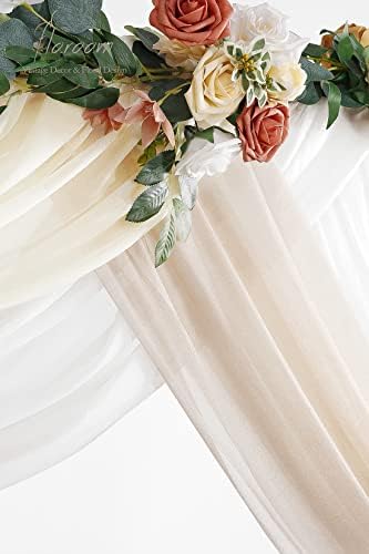 Wedding Arch Draping Fabric 3 Panels 20Ft Chiffon Fabric Drapes Arbor Drapery Wedding Ceremony Reception Swag, alternate view