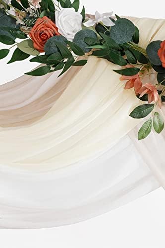 Wedding Arch Draping Fabric 3 Panels 20Ft Chiffon Fabric Drapes Arbor Drapery Wedding Ceremony Reception Swag, alternate view