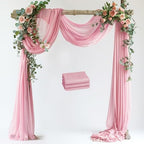 Wedding Arch Draping Fabric 3 Panels Blush Pink Sheer Backdrop Drape in Blush Pink