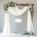 Wedding Arch Draping Fabric 3 Panels Ivory Sheer Backdrop Drapes in Ivory