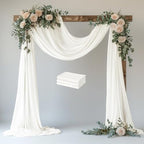 Wedding Arch Draping Fabric 3 Panels Ivory Sheer Backdrop Drapes in Ivory