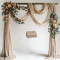 Wedding Arch Draping Fabric 3 Panels Nude Sheer Backdrop Drapes in Nude
