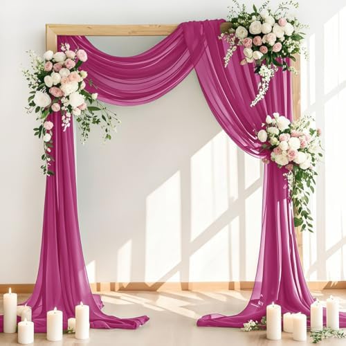 Wedding Arch Draping Fabric 30'' x 18FT Sheer Chiffon Arch Drape Backdrop