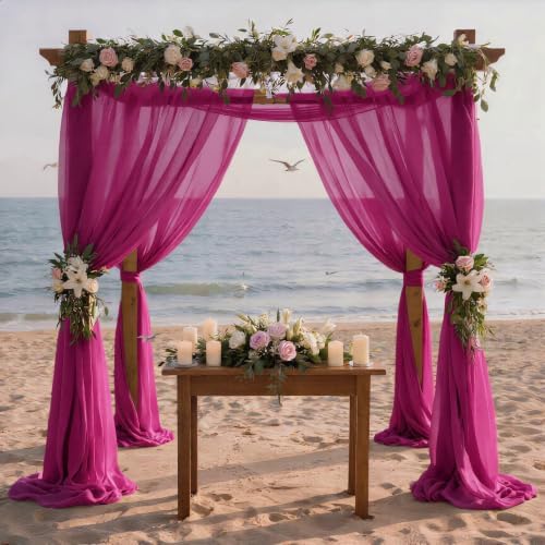 Wedding Arch Draping Fabric 30'' x 18FT Sheer Chiffon Arch Drape Backdrop, alternate view 3