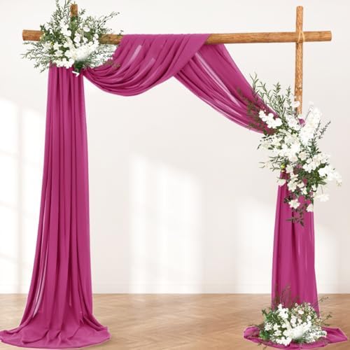 Wedding Arch Draping Fabric 30'' x 18FT Sheer Chiffon Arch Drape Backdrop, alternate view 6
