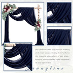 Wedding Arch Draping Fabric 4 Panels 20Ft Length x 28" Width Navy Blue Arch Drapes Chiffon Fabric Sheer Curtains, alternate
