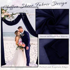 Wedding Arch Draping Fabric 4 Panels 20Ft Length x 28" Width Navy Blue Arch Drapes Chiffon Fabric Sheer Curtains, alternate
