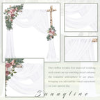 Wedding Arch Draping Fabric 4 Panels 20Ft Length x 28" Width White Arch Drapes Chiffon Fabric Sheer Curtains, alternate view