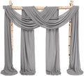 Wedding Arch Draping Fabric,4 Panels 28" x20ft Gray Wedding Arch Drapes for Ceremony Chiffon Fabric Drapes Arbor