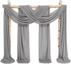 Wedding Arch Draping Fabric,4 Panels 28" x20ft Gray Wedding Arch Drapes for Ceremony Chiffon Fabric Drapes Arbor