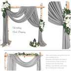 Wedding Arch Draping Fabric,4 Panels 28" x20ft Gray Wedding Arch Drapes for Ceremony Chiffon Fabric Drapes Arbor, alternate