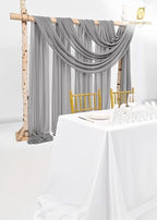 Wedding Arch Draping Fabric,4 Panels 28" x20ft Gray Wedding Arch Drapes for Ceremony Chiffon Fabric Drapes Arbor, alternate
