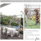 Wedding Arch Draping Fabric,4 Panels 28" x20ft Gray Wedding Arch Drapes for Ceremony Chiffon Fabric Drapes Arbor, alternate