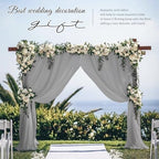 Wedding Arch Draping Fabric,4 Panels 28" x20ft Gray Wedding Arch Drapes for Ceremony Chiffon Fabric Drapes Arbor, alternate