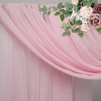 Wedding Arch Draping Fabric 4 Panels Blush Pink Sheer Backdrop Drape in Blush Pink, alternate view 4
