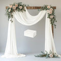 Wedding Arch Draping Fabric 4 Panels Ivory Sheer Backdrop Drapes in Ivory
