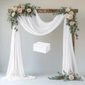 Wedding Arch Draping Fabric 4 Panels White Sheer Backdrop Drapes in White