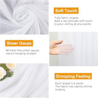 Wedding Arch Draping Fabric 4 Panels White Sheer Backdrop Drapes in White, alternate view 3