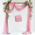 Wedding Arch Draping Fabric 6 Panels Blush Pink Sheer Backdrop Drape in Blush Pink
