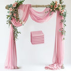 Wedding Arch Draping Fabric 6 Panels Blush Pink Sheer Backdrop Drape in Blush Pink