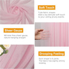 Wedding Arch Draping Fabric 6 Panels Blush Pink Sheer Backdrop Drape in Blush Pink, alternate view 3