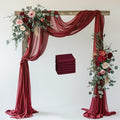Wedding Arch Draping Fabric 6 Panels Burgundy Sheer Backdrop Drapes in Burgundy