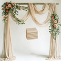 Wedding Arch Draping Fabric 6 Panels Champagne Sheer Backdrop Drapes in Champagne