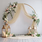Wedding Arch Draping Fabric 6 Panels Champagne Sheer Backdrop Drapes in Champagne, alternate view 5