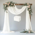 Wedding Arch Draping Fabric 6 Panels Ivory Sheer Backdrop Drapes in Ivory