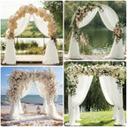 Wedding Arch Draping Fabric 6 Panels Ivory Sheer Backdrop Drapes in Ivory, alternate view 6