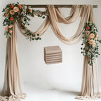 Wedding Arch Draping Fabric 6 Panels Nude Sheer Backdrop Drapes in Nude