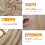 Wedding Arch Draping Fabric 6 Panels Nude Sheer Backdrop Drapes in Nude, alternate view 3